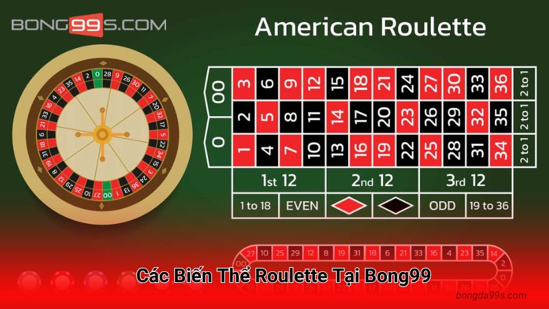 Các Biến Thể Roulette Tại Bong99