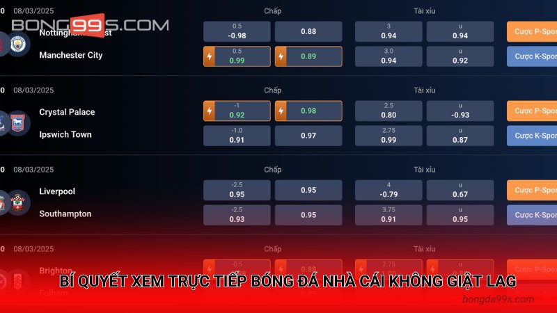 Bí Quyết Xem Trực Tiếp Bóng Đá Nhà Cái Bong99 Không Giật Lag